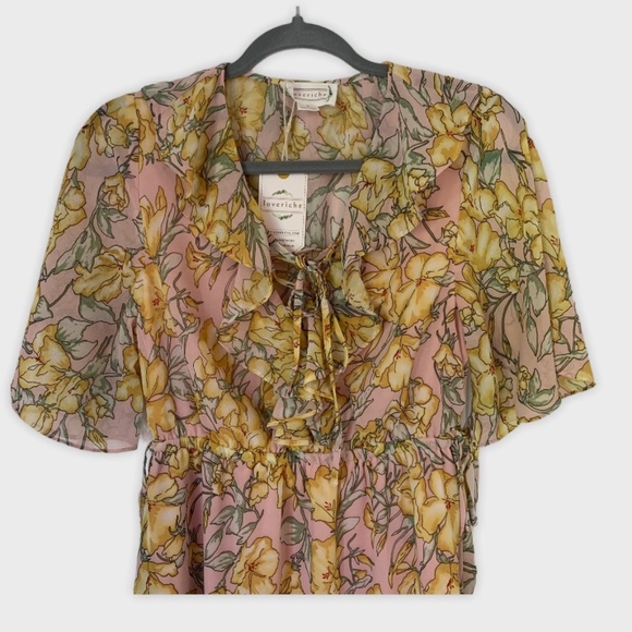 Loveriche Floral Dress Women's Size Small Ruffle - Picture 3 of 6